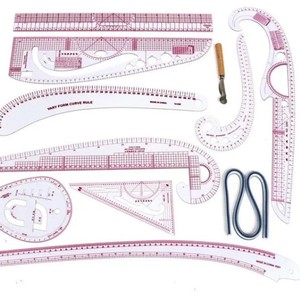 Juego de reglas curvas de plástico de 11 piezas para la confección de patrones de costura - Product Image 1