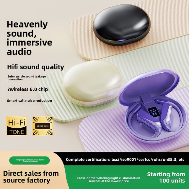 2026 New Ear-hook Wireless Headphones AI Translation Headphones BT 6.0 Supports Real-time Translation in 156 Languages OEM X18S