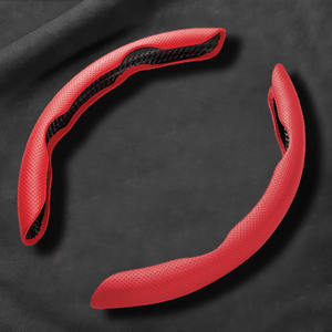 Venta caliente Universal antideslizante absorbente de sudor diseño de boca plana Nappa cuero coche manija rueda cubierta coche <span class=keywords><strong>volante</strong></span> cubierta - Product Image 1