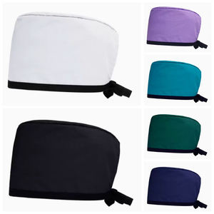 Gorros quirúrgicos de algodón con estampado personalizado al por mayor, gorro de operación con lazo trasero ajustable con banda para el sudor para hoteles - Product Image 6