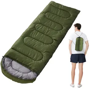 도매 저렴한 야외 170t 폴리 에스터 성인 중공 섬유 면 방수 여행 하이킹 캠핑 봉투 침낭