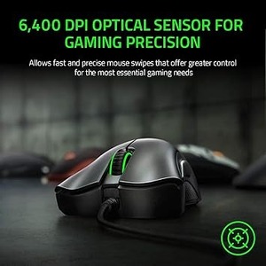 เมาส์เกมมิ่ง Razer DeathAdder Essential เซ็นเซอร์ออปติคอล 6400 DPI ปุ่มตั้งค่าได้ 5 ปุ่ม สวิตช์แบบกลไก ด้ามจับยาง - Product Image 3