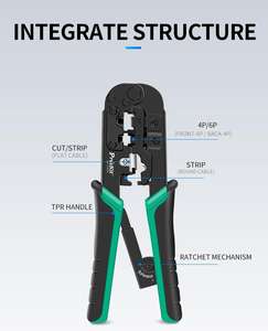 Herramienta de crimpado de telecomunicaciones 4P/6P/8P (190mm) para enchufes modulares 8P8C/RJ45 6P2C/6P4C/6P6C RJ11/ RJ12 RJ22 4P2C/4P4 de 1/2/ - Product Image 4