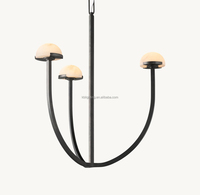 Lampe décorative italienne de luxe en albâtre Riound Natural Alabaster Shades Chandelier Suspension