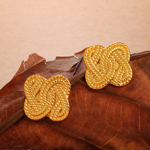 Four Leaf Clover Stud <b>Earrings</b> Zinc Alloy Geometric Design Party Jewelry Stainless Steel <b>Posts</b> - Product Image 3