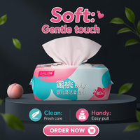 Lingettes pour bébé certifiées ISO, extra douces, tailles personnalisables, lingettes naturelles pures, biodégradables, tissu non tissé, 56 pièces