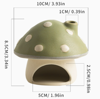 Brûleur d'encens artisanal en forme de champignon, porte-encens en céramique artisanale avec orifice de fumée pour cônes, bâtonnets et herbes, décoration de bureau rétro