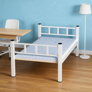 Sturdy Metal <b>Single</b> <b>Bed</b> <b>Frame</b> <b>with</b> Horizontal Guardrails for Youth Room - Product Image 1