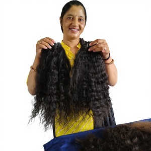 Raw Virgin Cutícula alineada Sin procesar Hai Raw Cambodian Kinky Curly Bundles Proveedor de cabello Venta al por mayor de cabello humano natural - Product Image 1