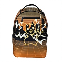 Sac à dos Cyberpunk pour étudiants, sac d'école tendance avec silhouette de ville, pochette pour ordinateur portable, sac à dos urbain de grande capacité