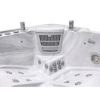 VIRLUX Jacuzzi compact de 2,2 m avec capacité pour 5 personnes, combo massage, chauffage économe en énergie de 4 kW pour utilisation en extérieur dans une villa