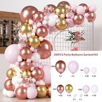 Kit de guirlande de ballons en latex rose doré écologique et durable, ensemble d'arche et de chaîne DIY pour décorations de fête d'anniversaire et de mariage