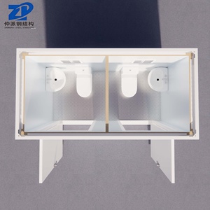 Construction de toilettes portables préfabriquées <span class=keywords><strong>en</strong></span> panneaux sandwich <span class=keywords><strong>en</strong></span> acier pour extérieur, 1/2/3 pièces, salle de bain publique - Product Image 4