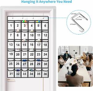 Organizador de Bolsillos para el Aula con 36 Bolsillos Numerados para Teléfonos Celulares, Organizador Colgante para Guardar Teléfonos y Calculadoras en el Aula - Product Image 4