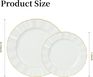 Assiettes jetables de luxe en PS sans BPA, style <span class=keywords><strong>vintage</strong></span>, couleur personnalisée, pour mariage, fête, camping, kit de dîner Sweet Dew - Product Image 4