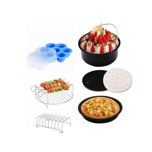 Juego de Accesorios para Freidora de Aire, 7 Piezas, Bandeja para Hornear con Asa, Papel Perforado, Tapete de Silicona, Juego de Utensilios de Cocina - Product Image 1