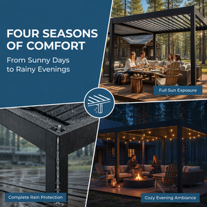 Pergola <span class=keywords><strong>de</strong></span> <span class=keywords><strong>jardin</strong></span> <span class=keywords><strong>en</strong></span> aluminium <span class=keywords><strong>de</strong></span> qualité supérieure, pergola extérieure avec <span class=keywords><strong>toit</strong></span> motorisé réglable - Product Image 1