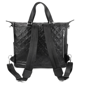 Men PU Leather Business Bag Large Capacity Laptop Tote Bag Embossed Work Shoulder Bag For Office Travel - Product Image 3
