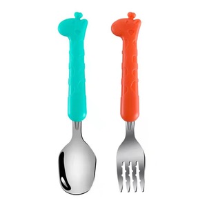 Cuchara de jirafa, tenedor, lindo dibujo animado de acero inoxidable 304, juego de utensilios <span class=keywords><strong>para</strong></span> niños pequeños, <span class=keywords><strong>estuche</strong></span> portátil, <span class=keywords><strong>cubiertos</strong></span> <span class=keywords><strong>para</strong></span> niños, juego de cuchara y tenedor - Product Image 5
