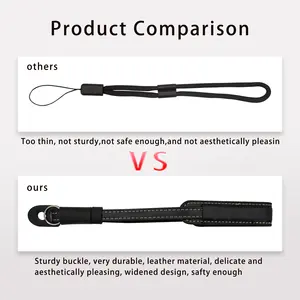 Sangle de poignet en cuir PU KAMPHO pour <span class=keywords><strong>DJI</strong></span> <span class=keywords><strong>Osmo</strong></span> <span class=keywords><strong>Mobile</strong></span> 4 <span class=keywords><strong>3</strong></span> Zhiyun Stabilisateur de poche avec vis 1/4 <span class=keywords><strong>DJI</strong></span> Pocket 2 <span class=keywords><strong>3</strong></span> <span class=keywords><strong>Accessoires</strong></span> - Product Image 2