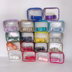 Sinh Thái Trong Suốt Ví Quà Tặng Tốt Nhất Thiết Kế PVC Dây Kéo Túi Cho Phụ Nữ Phụ Nữ Sling PVC Sân Vận Động Túi PU Da <span class=keywords><strong>Pouch</strong></span> - Product Image 2