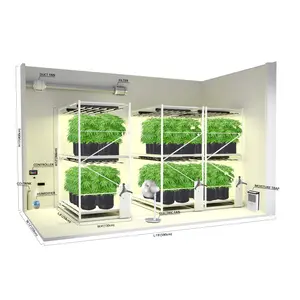 Free design Vertical Grow Racks Agriculture Greenhouse Movable Double Hydroponic Rolling Bench With Ventilating System