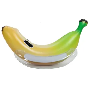 制造商平衡气囊水充气香蕉骑手充气骑乘香蕉浮子，带两个手柄