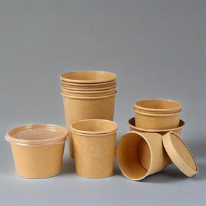 ถ้วยโจ๊กและถังซุปกระดาษคราฟท์แบบใช้แล้วทิ้งสำหรับซื้ออาหารมื้อเช้า - Product Image 3