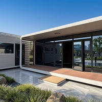Maison Capsule Moderne Apple, Cabane Préfabriquée de Luxe, Villa Mobile Intelligente avec Salle de Bain Indépendante et Balcon