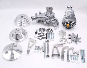 Маленький блок Chevy Алюминиевый шкив и кронштейн комплект с гидроусилителем руля длинный водяной насос VASET013 - Product Image 1