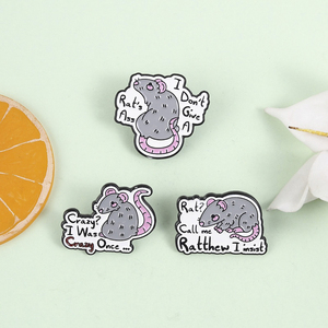 Broche en émail souris amusante et originale, citation humoristique, broche de rat, badge pour <span class=keywords><strong>sac</strong></span> à <span class=keywords><strong>dos</strong></span> et revers, bijou fantaisie, cadeau pour amis - Product Image 2