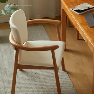 Mesa de comedor y sillas de madera de nogal maciza de lujo ligero diseño moderno chino con reposabrazos sedentario envío gratis - Product Image 1