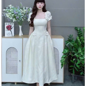 <span class=keywords><strong>Robe</strong></span> longue élégante et sexy pour femmes, à manches courtes, alliant parfaitement élégance, confort, décontracté et formel pour diverses occasions, en soie maxi - Product Image 6