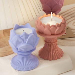 Tealight tempat lilin Resin cetakan Lotus teh cahaya lilin cetakan silikon untuk Resin bunga Votive cetakan silikon - Product Image 5