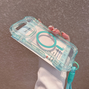 Coque de téléphone magnétique transparente avec cordon pour iPhone 17 Pro Max, Housse antichoc multifonctionnelle pour IP 12 13 14 15 16 17 - Product Image 4