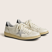 Chaussures de skateboard unisexes personnalisées OEM en cuir pleine fleur vintage, semelle épaisse, style étoile, baskets décontractées faites à la main, chaussures rétro de niche