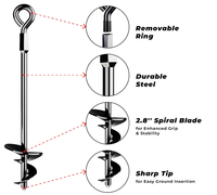 Ancres de sol robustes à visser, accessoires de camping portables et durables pour attache de chien, tente
