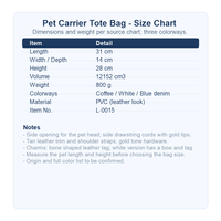Sac de transport pour animaux de compagnie, sac à main pour petits chiens, aspect cuir, ouverture latérale, sac de voyage élégant pour chat