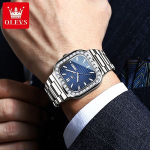   Reloj de Pulsera de Cuarzo de Lujo Informal y Elegante 9966, Reloj de Negocios con Esfera Azul Polvo de Estrellas Plateado, Reloj para Hombre - Product Image 4