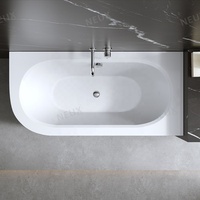 Baignoire autoportante à jupe rectangulaire simple face de luxe blanche au design moderne vente en gros