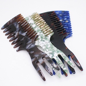 CANYUAN Peigne pour homme Marque privée Peigne à <span class=keywords><strong>fourche</strong></span> multifonctionnel Peignes lisses en acétate de cellulose - Product Image 6