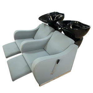 Nouvelle chaise de lavage semi-inclinable double avec couleur personnalisable pour salon de coiffure, salle à manger et usage extérieur - Product Image 4