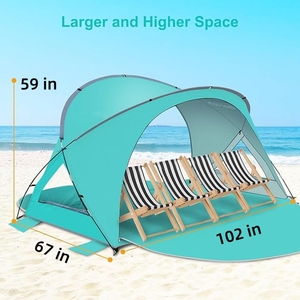 Carpa de Playa para Acampar, Refugio Solar para 4 Personas, Toldo de Plástico, Carpa Automática Personalizada de Fibra de Vidrio, Carpa de Lujo para Exteriores al por Mayor - Product Image 4