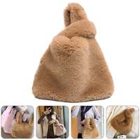 Sac fourre-tout d'épaule tendance pour femme en fausse fourrure pelucheuse, grande capacité, imperméable, avec fermeture éclair