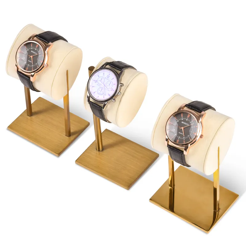 Jinsky kustom kedatangan baru Jam marmer mewah tampilan tampilan jam tangan logam hitam gelang jam tangan pemegang perhiasan tampilan berdiri