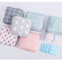 Pochette en coton matelassée pour femme avec fermeture éclair, pour maquillage, rouge à lèvres et cartes, petite pochette tendance
