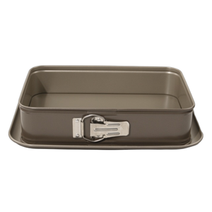 Moule à gâteau rectangulaire à fond amovible 11x7 pouces (28x19 cm), revêtement antiadhésif durable. Nettoyage facile pour la pâtisserie (brun clair) - Product Image 1