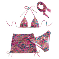 2025 à la mode motif fleuri solide personnalisé Micro Bikini ensemble femmes licou à lacets maillot de bain 2 pièces ensemble
