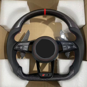 Volant sport en fibre de carbone et cuir pour <span class=keywords><strong>Audi</strong></span> A4/A5/A6/A7/RS3/<span class=keywords><strong>RS6</strong></span>/RS7/C7/C8/B9/B9.5/S3/SQ5/Q3/Q7/Q8, Plug&Play - Product Image 1