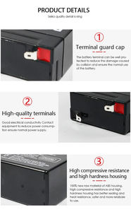 USP 12 В 3.3ah-3.5ah перезаряжаемая свинцово-кислотная батарея для аварийной системы и аварийной сигнализации - Product Image 5